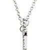 14k White Gold 1/10 CTW Diamond Sideways Cross 16-18" Necklace