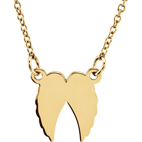 14k Yellow Gold Angel Wings 16-18" Necklace
