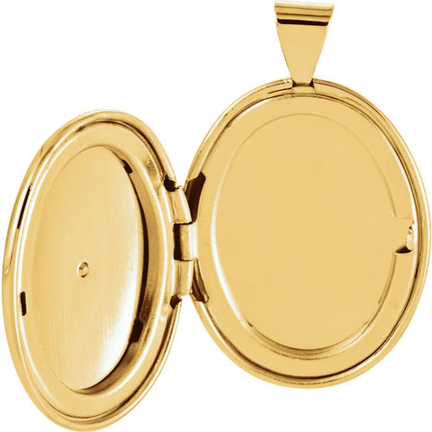14k Yellow Gold .01 CTW Diamond Oval Locket