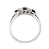 14k White Gold Sapphire & 1/6 CTW Diamond Band, Size 7