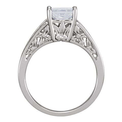 14k White Gold 6mm Round Forever Classic™ Moissanite Solitaire Engagement Ring, Size 6