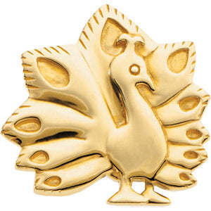 14k Yellow Gold The Problem-Solving Peacock Brooch