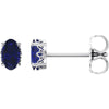 14K White Gold Chatham« Created Blue Sapphire Earrings