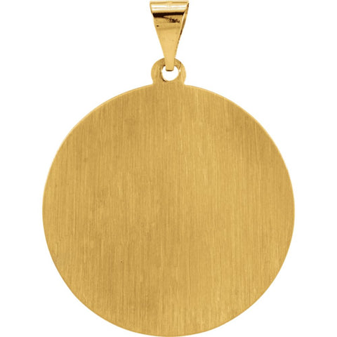 14k Yellow Gold 25.5mm Hollow Round St. Christopher Medal