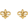 14k Yellow Gold Fleur-De-Lis Earrings