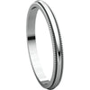 14k White Gold 2mm Milgrain Band, Size 6