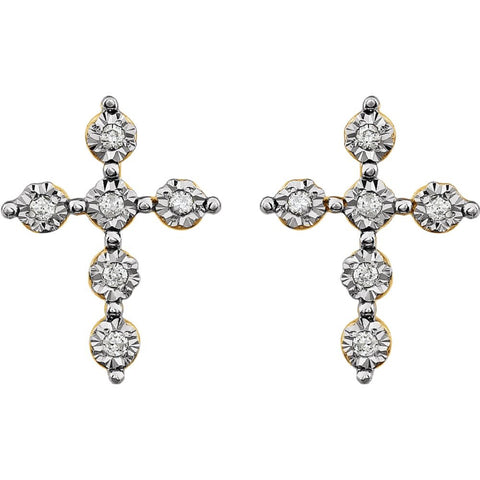 14K Two-Tone 1/10 CTW Diamond Earrings