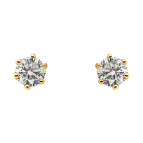 14k Yellow Gold 1/3 CTW Diamond Friction Post Stud Earrings