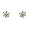 14k Yellow Gold 1/3 CTW Diamond Friction Post Stud Earrings