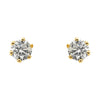 14k Yellow Gold 1/3 CTW Diamond Friction Post Stud Earrings