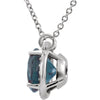 14k White Gold Chatham® Created Alexandrite & .05 CTW Diamond 16" Necklace