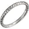 14k White Gold 0.04 ctw. Diamond Rope Band, Size 7