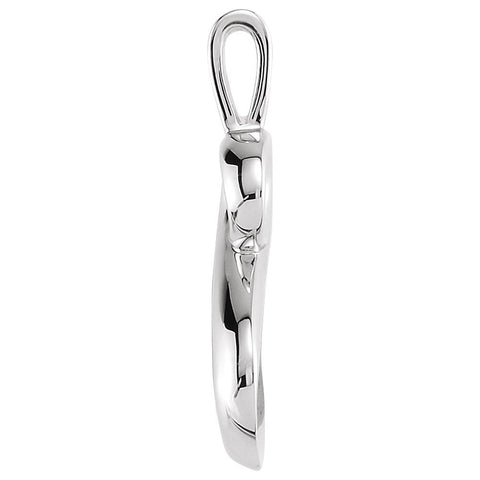 14k White Gold Freeform Pendant