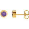 14k Yellow Gold Amethyst Earrings