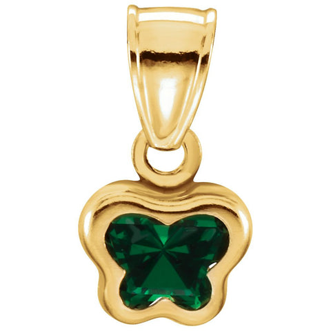 14k Yellow Gold May CZ Birthstone Pendant