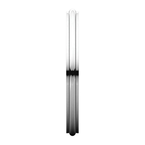 14k White Gold 2mm Half Round Edge Band, Size 6