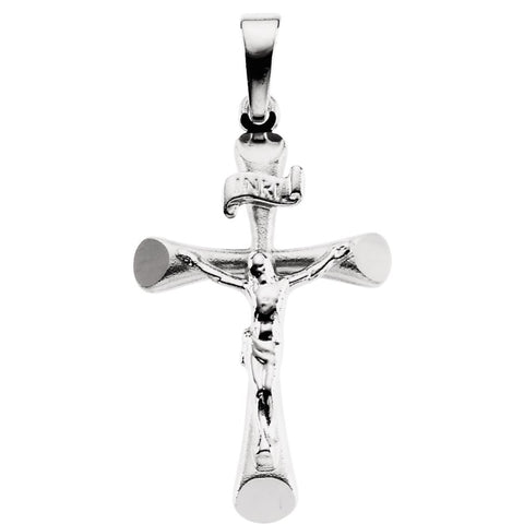 14k White Gold 24x16mm Crucifix Pendant
