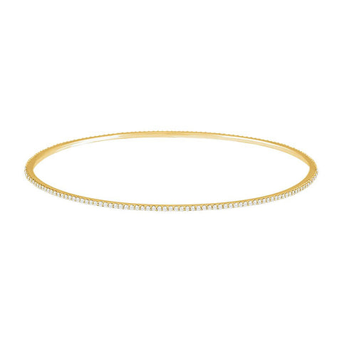 14k Yellow Gold 1 CTW Diamond Stackable Bangle Bracelet