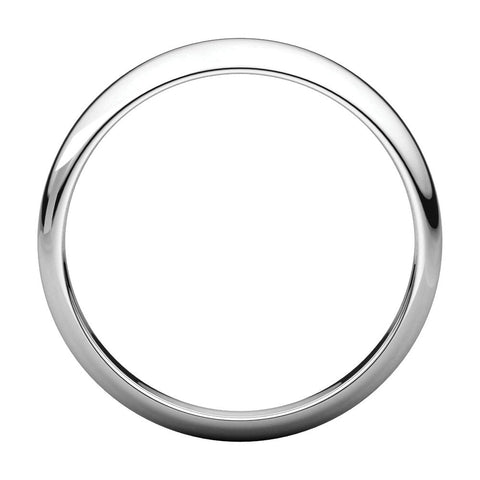 14k White Gold 5mm Half Round Tapered Band, Size 12