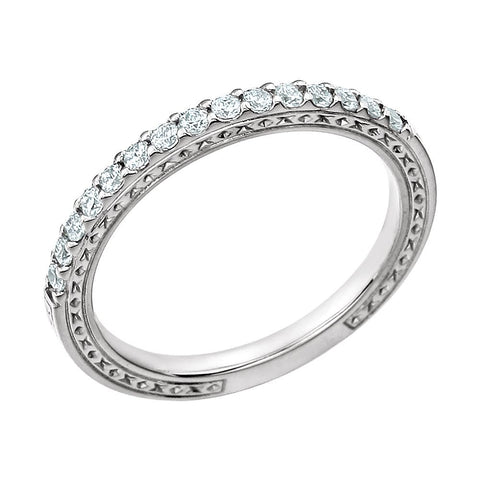 14k White Gold 1/3 CTW Diamond Band, Size 7