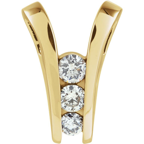14k Yellow Gold 3/4 CTW Diamond 3-Stone Pendant