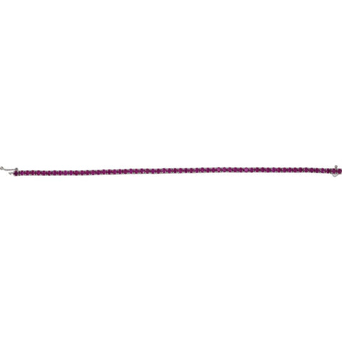 14k White Gold Lab-Grown Ruby Line 7.25" Bracelet
