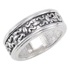 Decorative Metal Fashion Ring in Sterling Silver ( Size 6 )