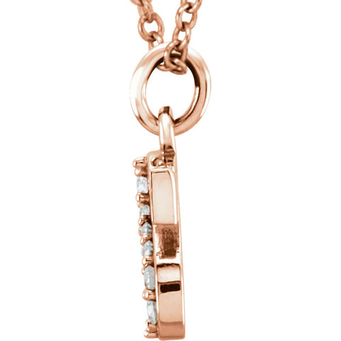 14k Rose Gold .03 CTW Diamond Lowercase Letter "s" Initial 16" Necklace