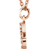 14k Rose Gold .03 CTW Diamond Lowercase Letter "s" Initial 16" Necklace