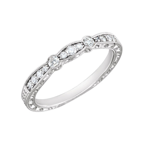 14k White Gold 1/4 CTW Diamond Band Size 7