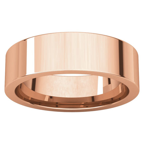 14k Rose Gold 6mm Flat Comfort Fit Band, Size 7