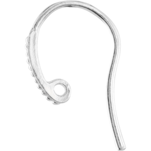 Sterling Silver Granulated Design Bishop Hook Ear Wire