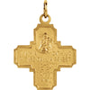14k Yellow Gold 18x18mm Four-Way Cross Medal