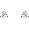 14k White Gold 5.25mm Cubic Zirconia Round 3-Prong Stud Earrings