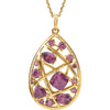 14K Yellow Gold Rhodolite Garnet 18-Inch Necklace