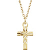 Kid's Cross Pendant with Chain in 14k Yellow Gold