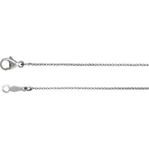Platinum 1mm 18" Rolo Chain with Lobster Clasp