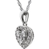 14k White Gold 3/8 CTW Halo-Style Diamond Heart 18" Necklace