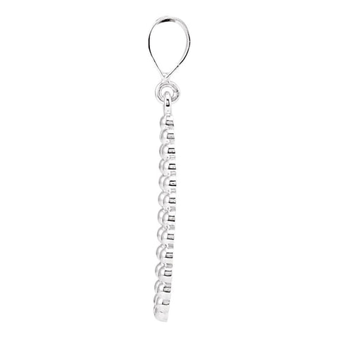 Sterling Silver Beaded Teardrop Silhouette Pendant