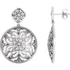 Pair of Precious Metal Fashion Earrings in 14k White Gold