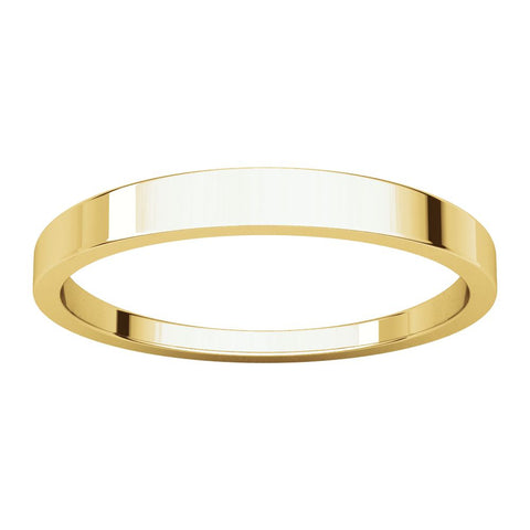 14k Yellow Gold 2.5mm Flat Tapered Band, Size 6