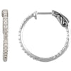 Pair of 0.75 ct. Inside/Outside Hoop Earrings in 14k White Gold