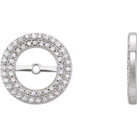 14k White Gold 1/4CTW Diamond Earring Jackets