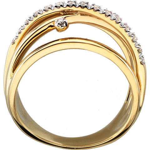 14k Yellow Gold 1/6 CTW Diamond Ring, Size 7