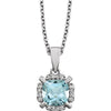 14k White Gold Sky Blue Topaz & 0.05 ctw. Diamond 18-inch Necklace