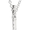 14k White Gold 1/5 CTW Diamond Sideways Cross 18" Necklace