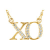 14k Yellow Gold 0.08 ctw. Diamond "XO" 16-inch Necklace