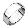 Half Round Wedding Band Ring in Sterling Silver ( Size 6 )