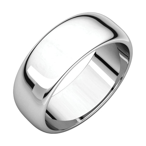 Sterling Silver 7mm Half Round Band, Size 6.5