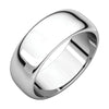 Half Round Wedding Band Ring in Sterling Silver ( Size 6.5 )